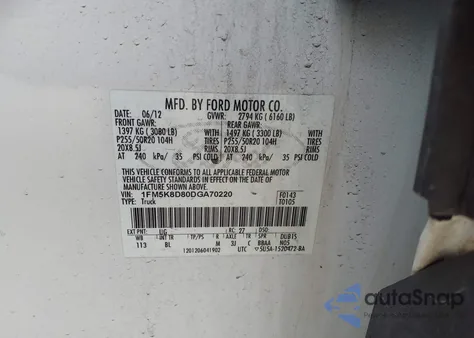 2013 Ford Explorer Xlt from USA, damaged, VIN 1FM5K8D80DGA70220